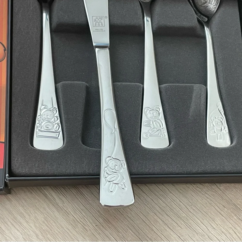 ZWILLING Henckels 4-PC TWIN KIDS Teddy FLATWARE‎ SET, 18/10 STAINLESS STEEL NWT